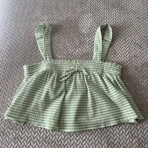 Green Gigham Tank Top